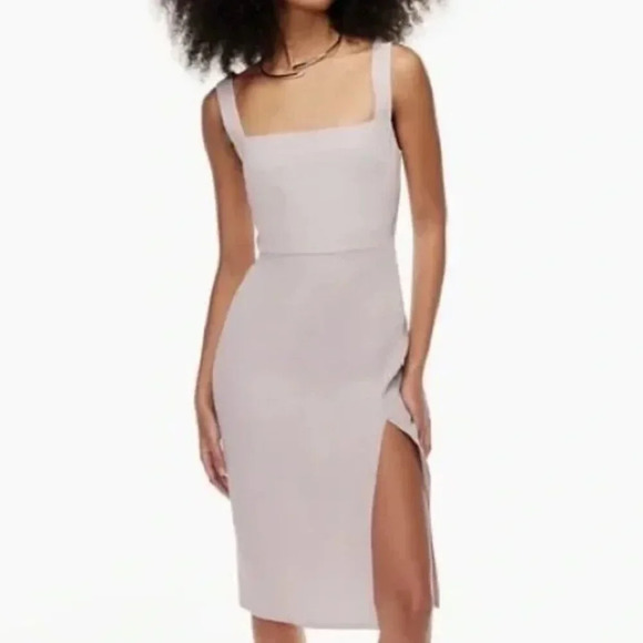 Aritzia Babaton '90s Slit Square Neck Drape Midi Dress Periwinkle Blue Size 2 - Picture 3 of 8